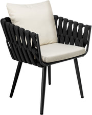 Tuinstoel Lombardia met zitkussen creme creme