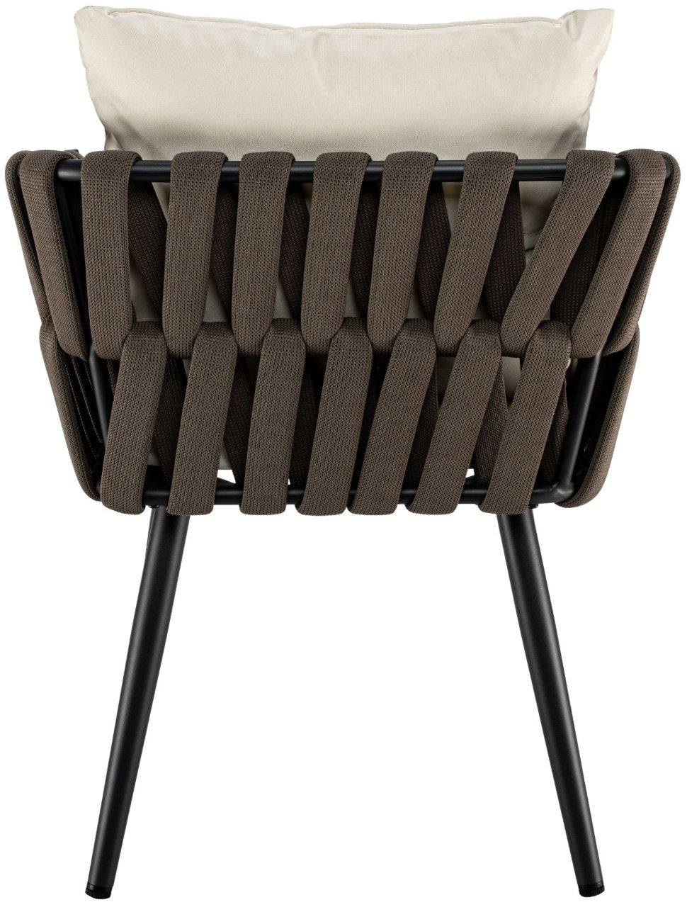Tuinstoel Lombardia taupe met zitkussen creme creme