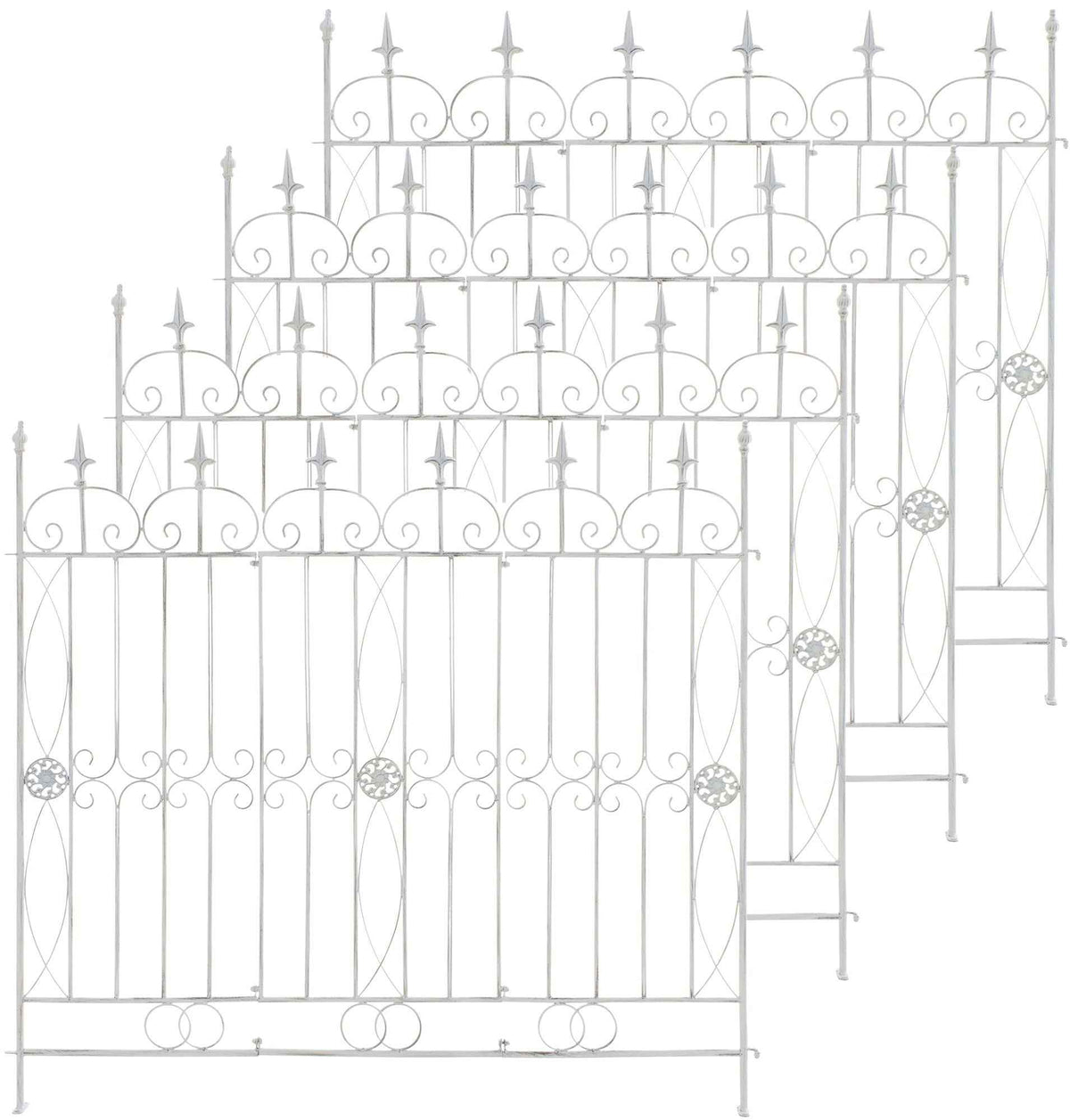 Set van 4 tuinhekken Mangold antiek/wit antik weiß
