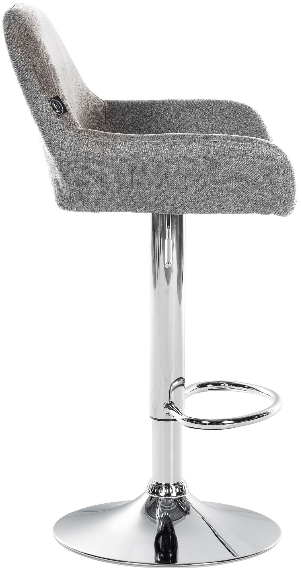 Set van 2 barkrukken Braga stof grijs,chroom grau