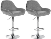 Set van 2 barkrukken Braga stof grijs,chroom grau