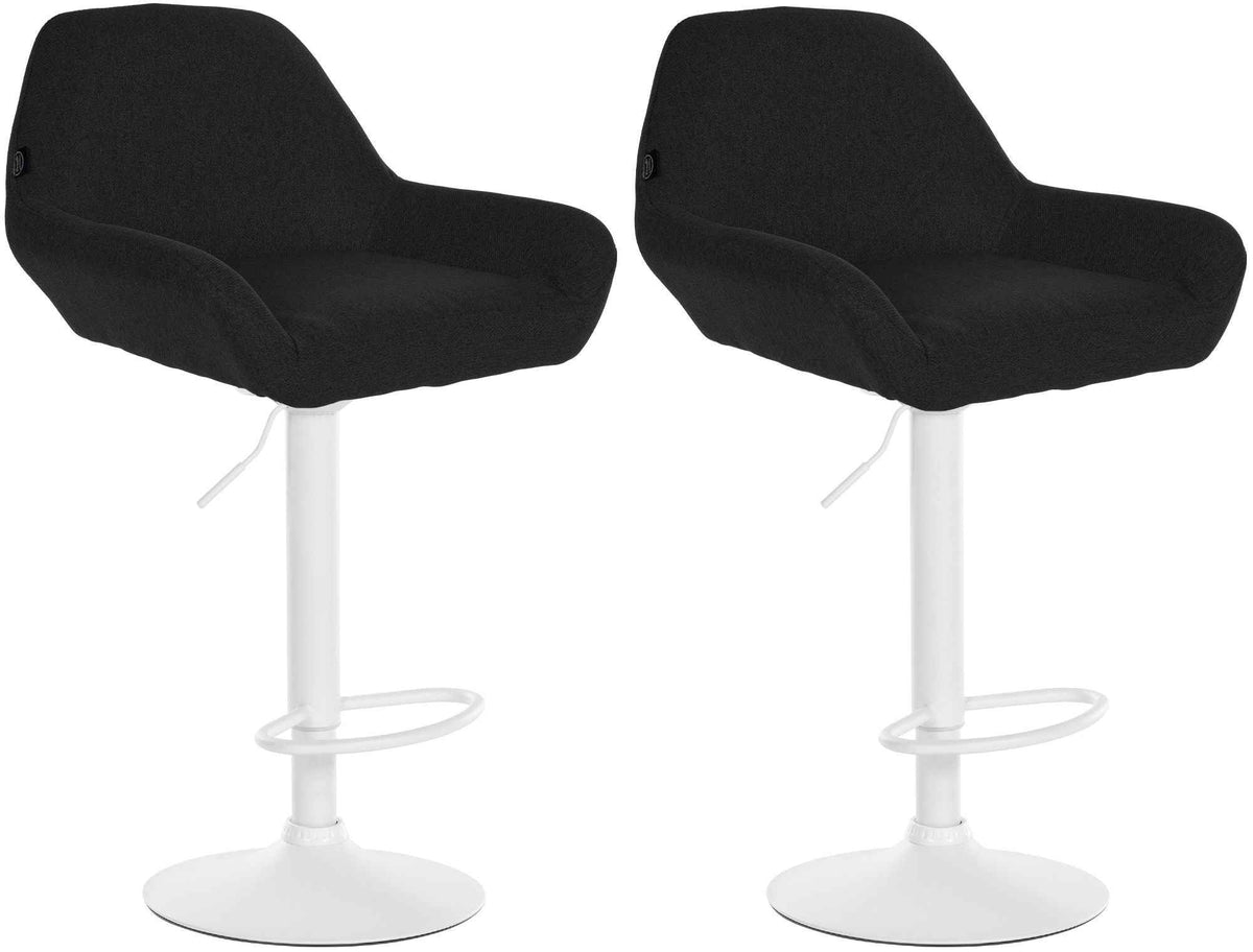 Set van 2 barkrukken Braga stof zwart,wit schwarz