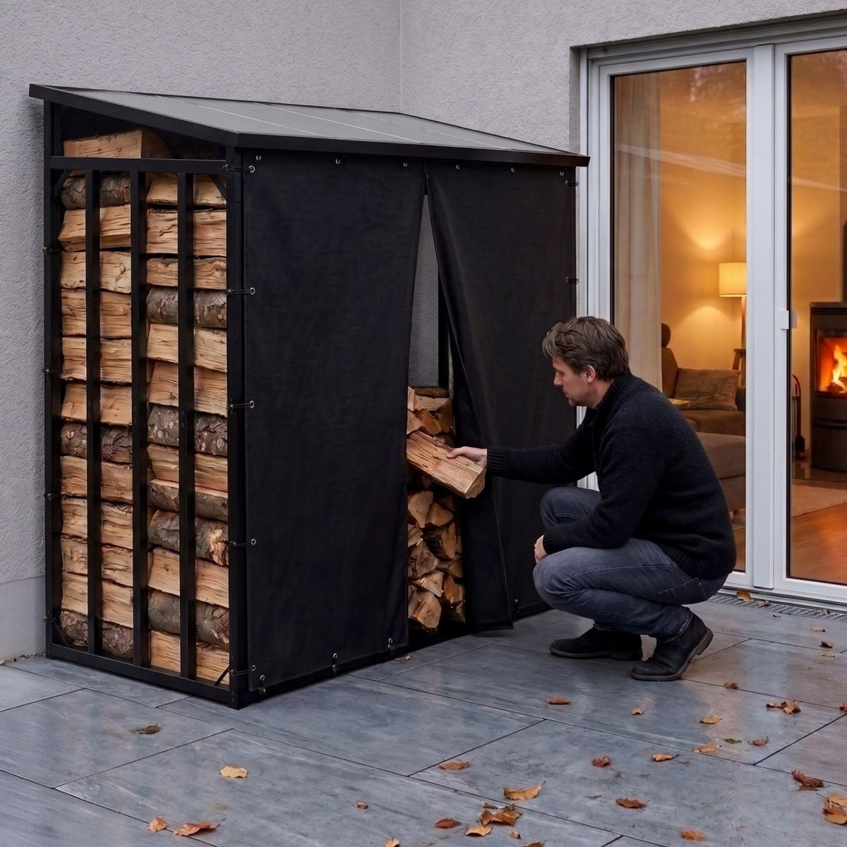 Houtrek Desmond 180 cm schwarz