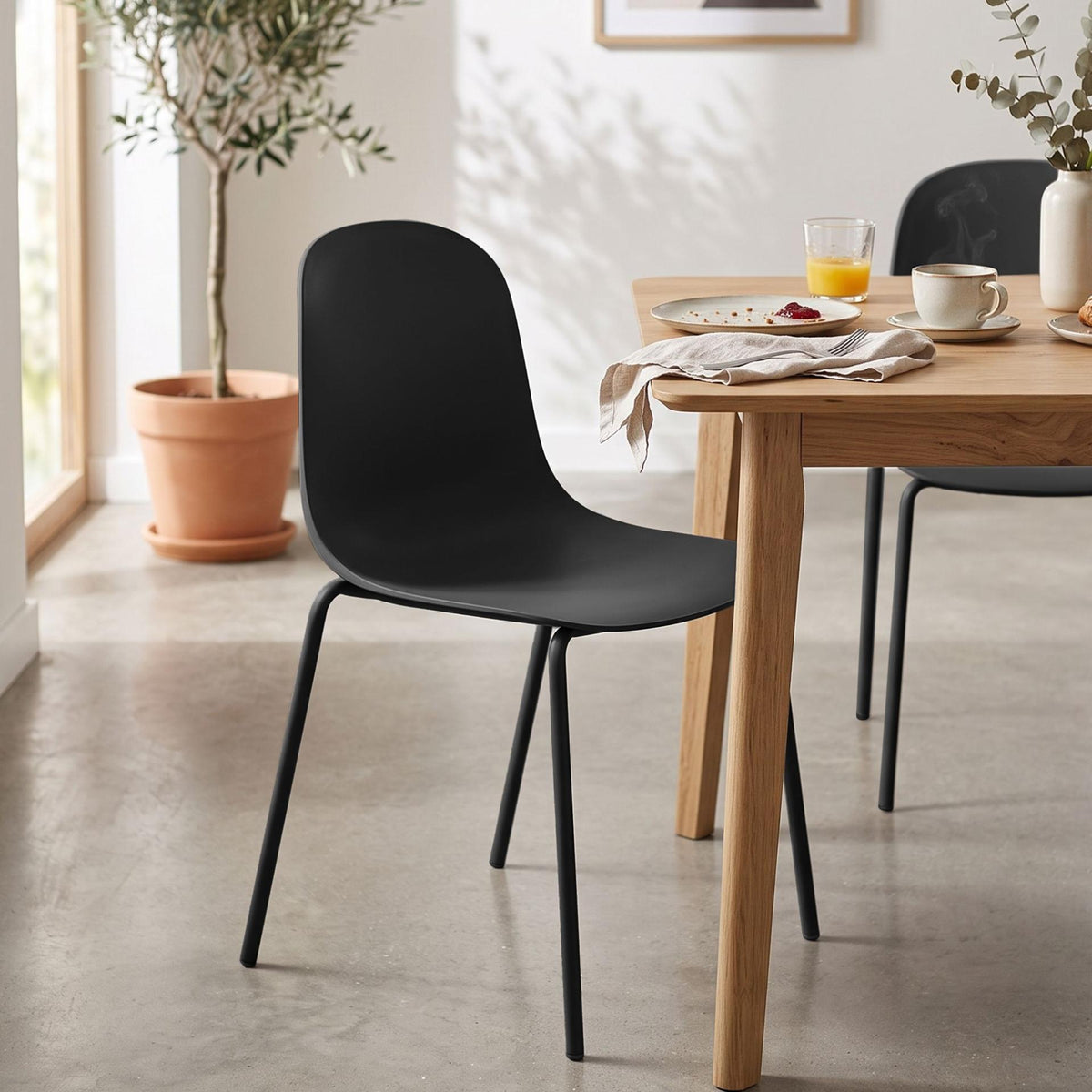 Set van 2 stapelstoelen Hardin zwart schwarz