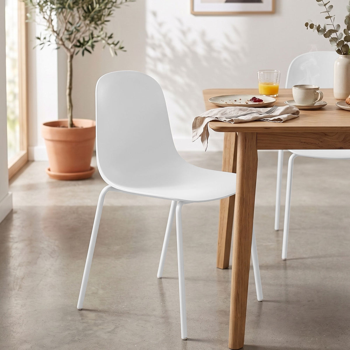 Set van 2 stapelstoelen Hardin wit weiß