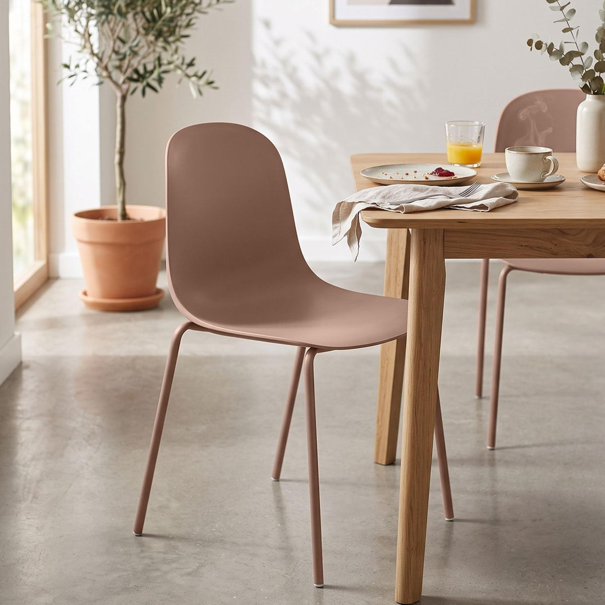 Set van 2 stapelstoelen Hardin terracotta terracotta