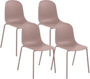 Set van 4 stapelstoelen Hardin roze pink