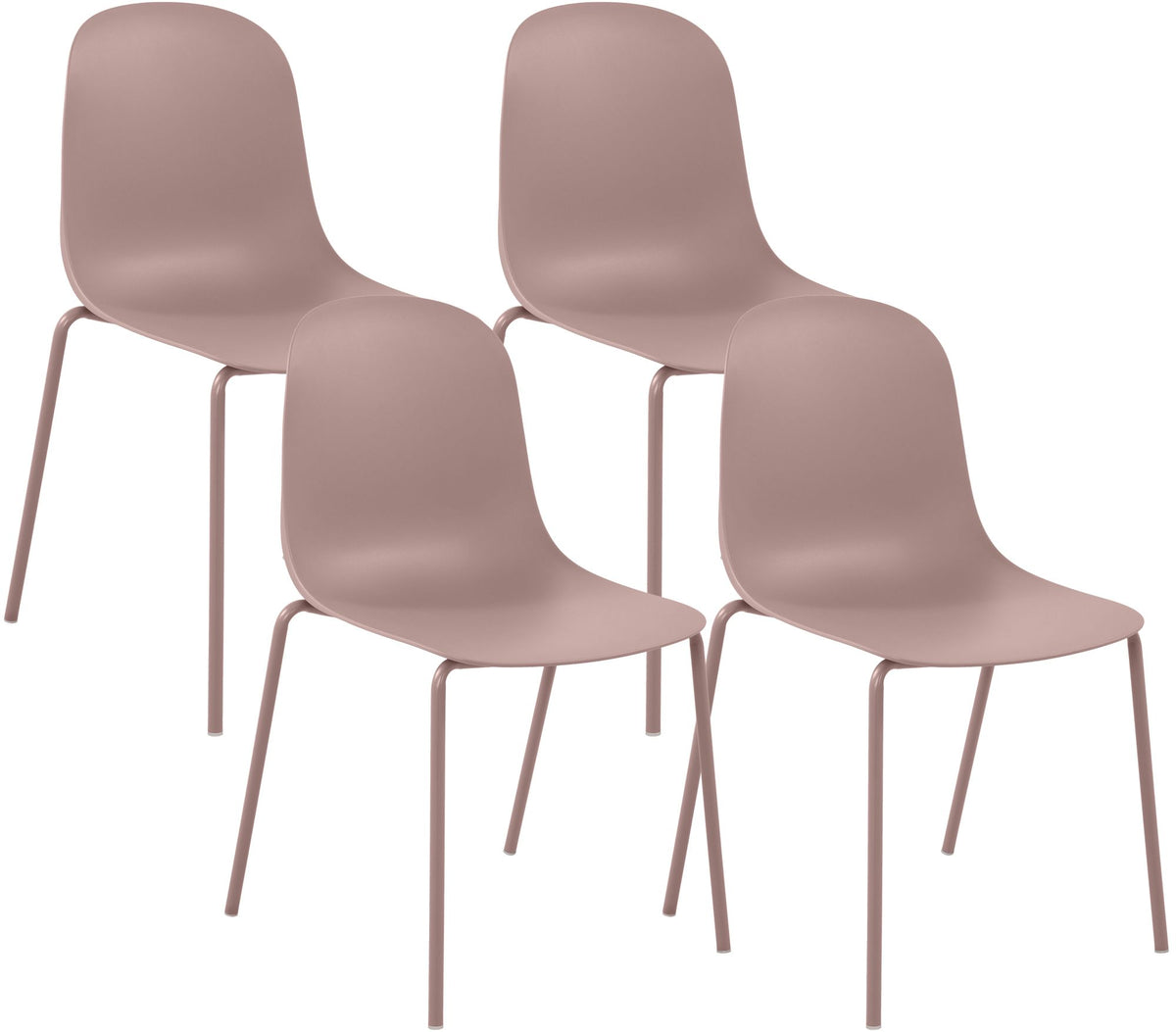 Set van 4 stapelstoelen Hardin roze pink