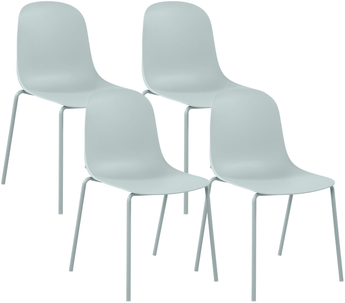Set van 4 stapelstoelen Hardin turkis türkis