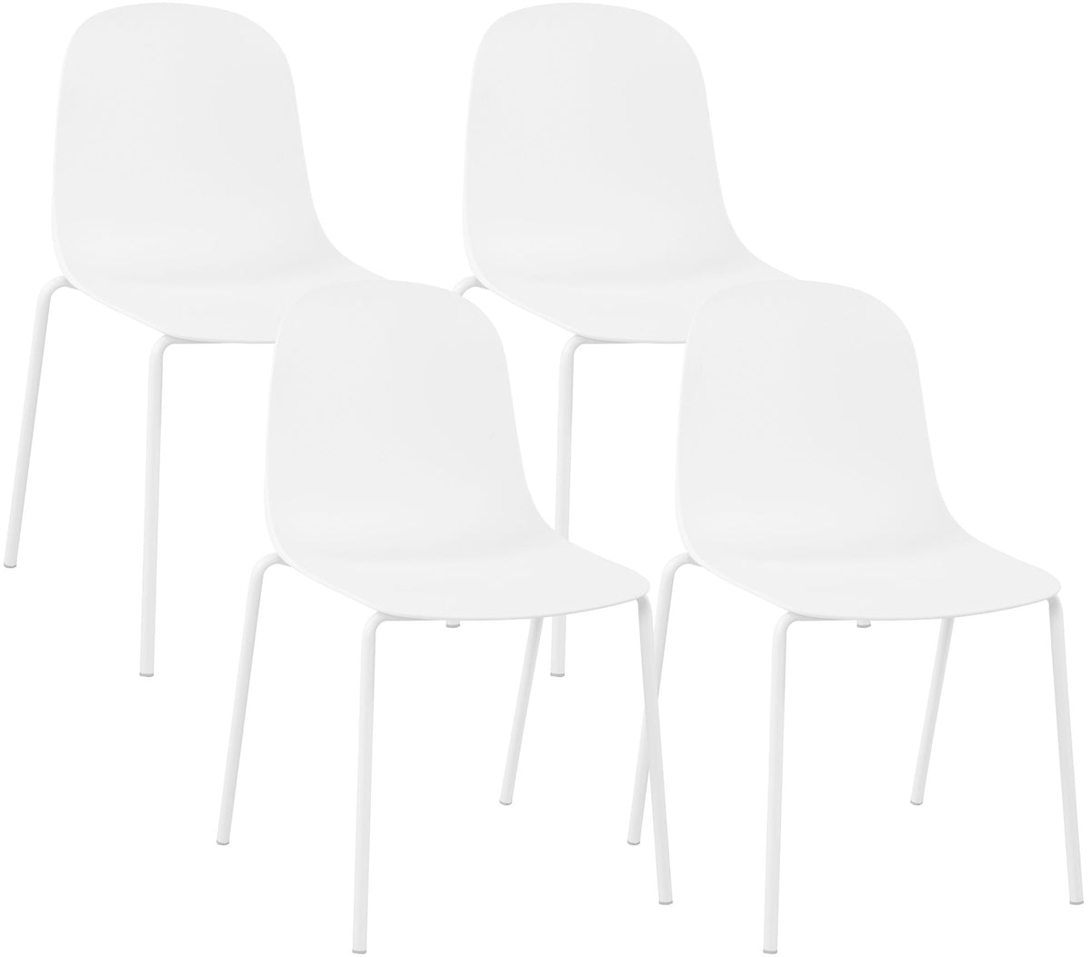 Set van 4 stapelstoelen Hardin wit weiß