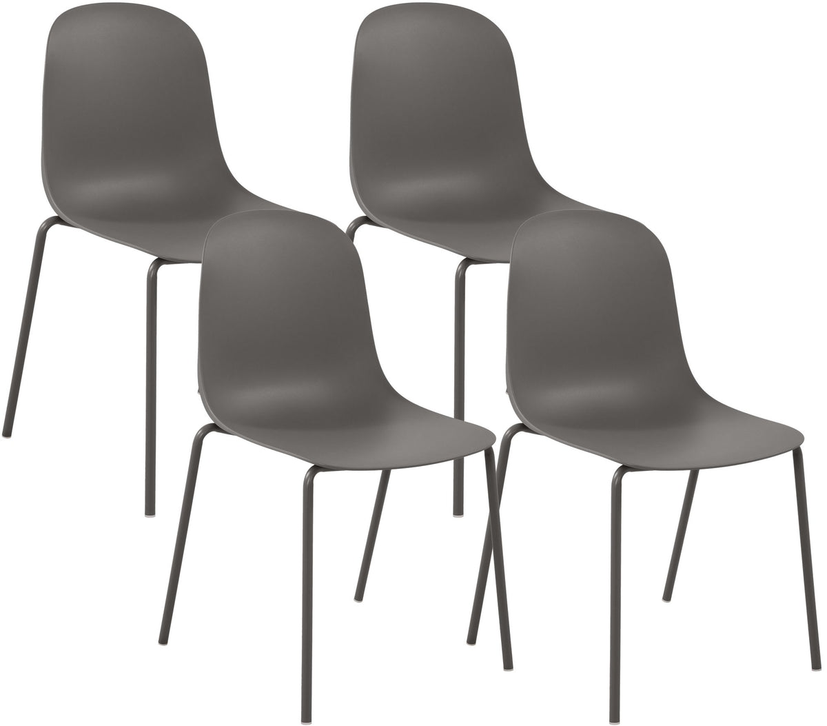 Set van 4 stapelstoelen Hardin taupe taupe