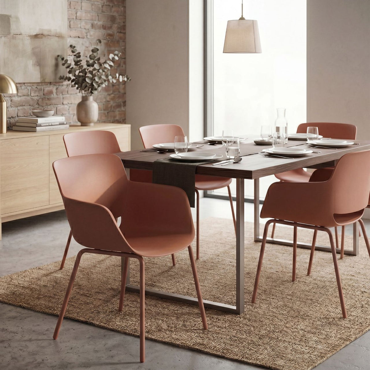 Set van 2 Tuinstoelen Alpena terracotta terracotta