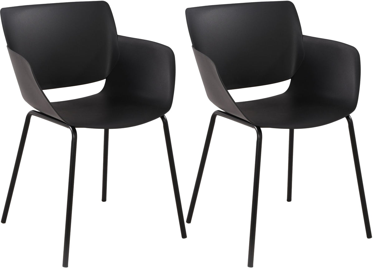 Set van 2 Tuinstoelen Alpena zwart schwarz