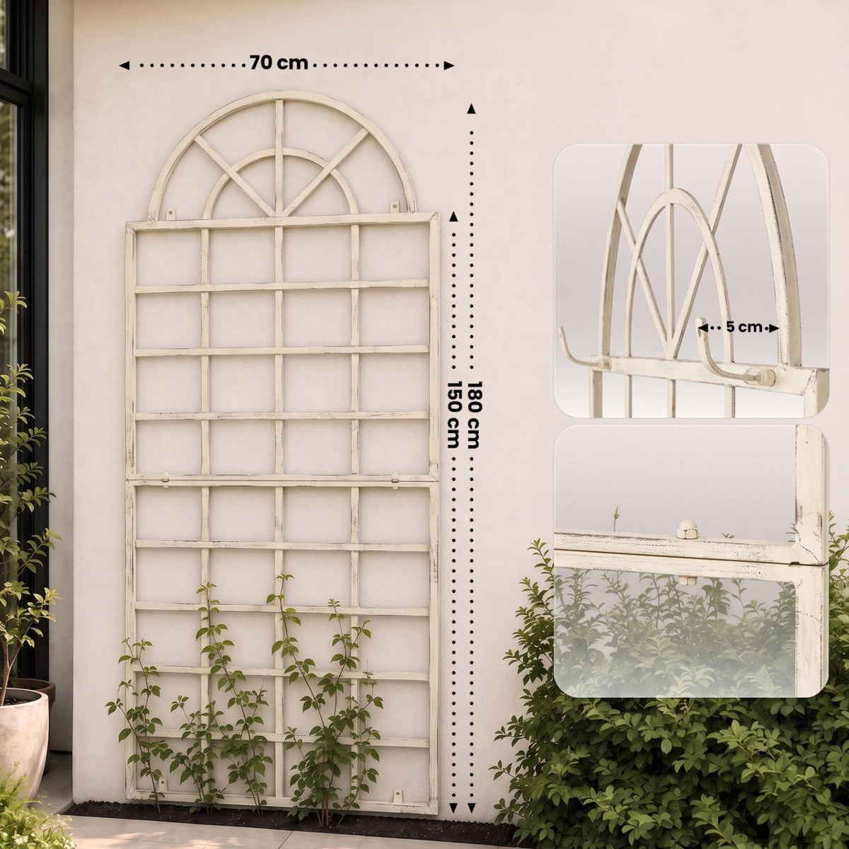 2er Set Rankgitter Viva antik-creme