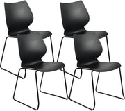 Set van 4 stapelstoelen Houma zwart schwarz