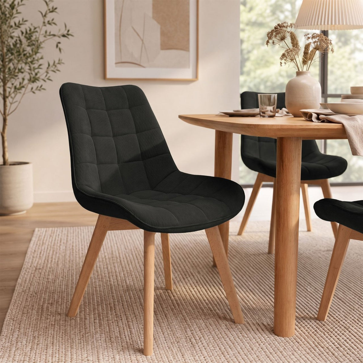 Eetkamerstoel Brook corduroy antraciet anthrazit
