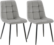 2er Set Esszimmerstuhl Tilde Samt grau
