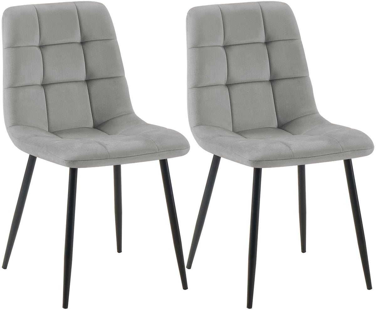 2er Set Esszimmerstuhl Tilde Samt grau
