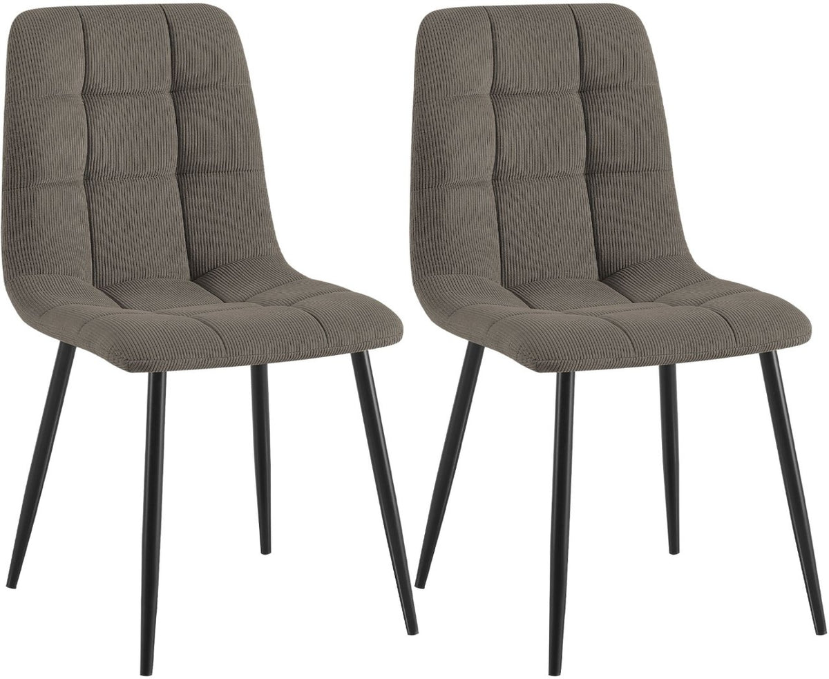 2er Set Esszimmerstuhl Tilde Cord taupe