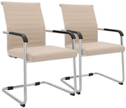 Set van 2 eetkamerstoelen Hakon lederlook creme creme