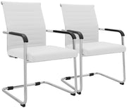 Set van 2 eetkamerstoelen Hakon lederlook wit weiß