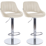 2er Set Barhocker HD Milet C Kunstleder creme