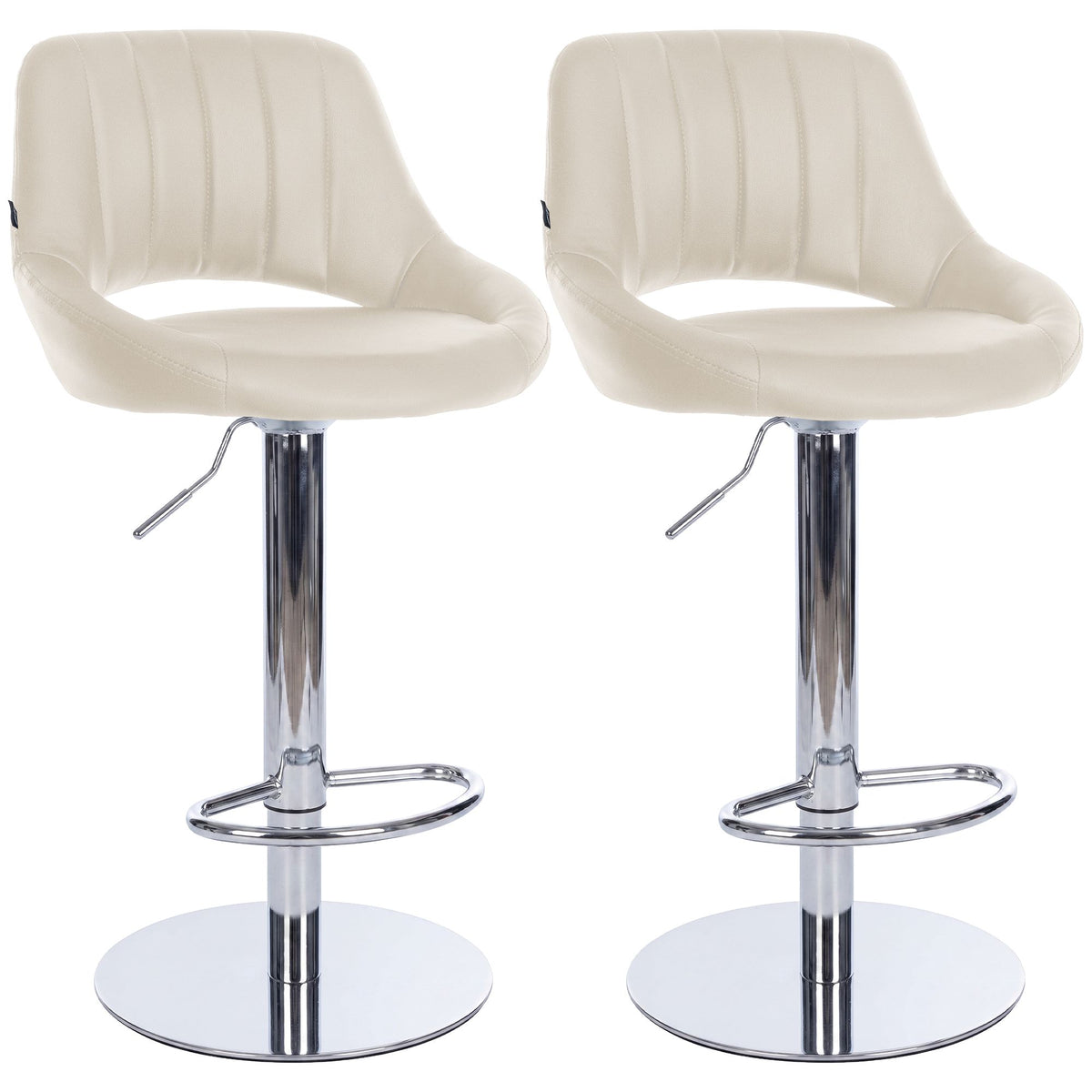 2er Set Barhocker HD Milet C Kunstleder creme