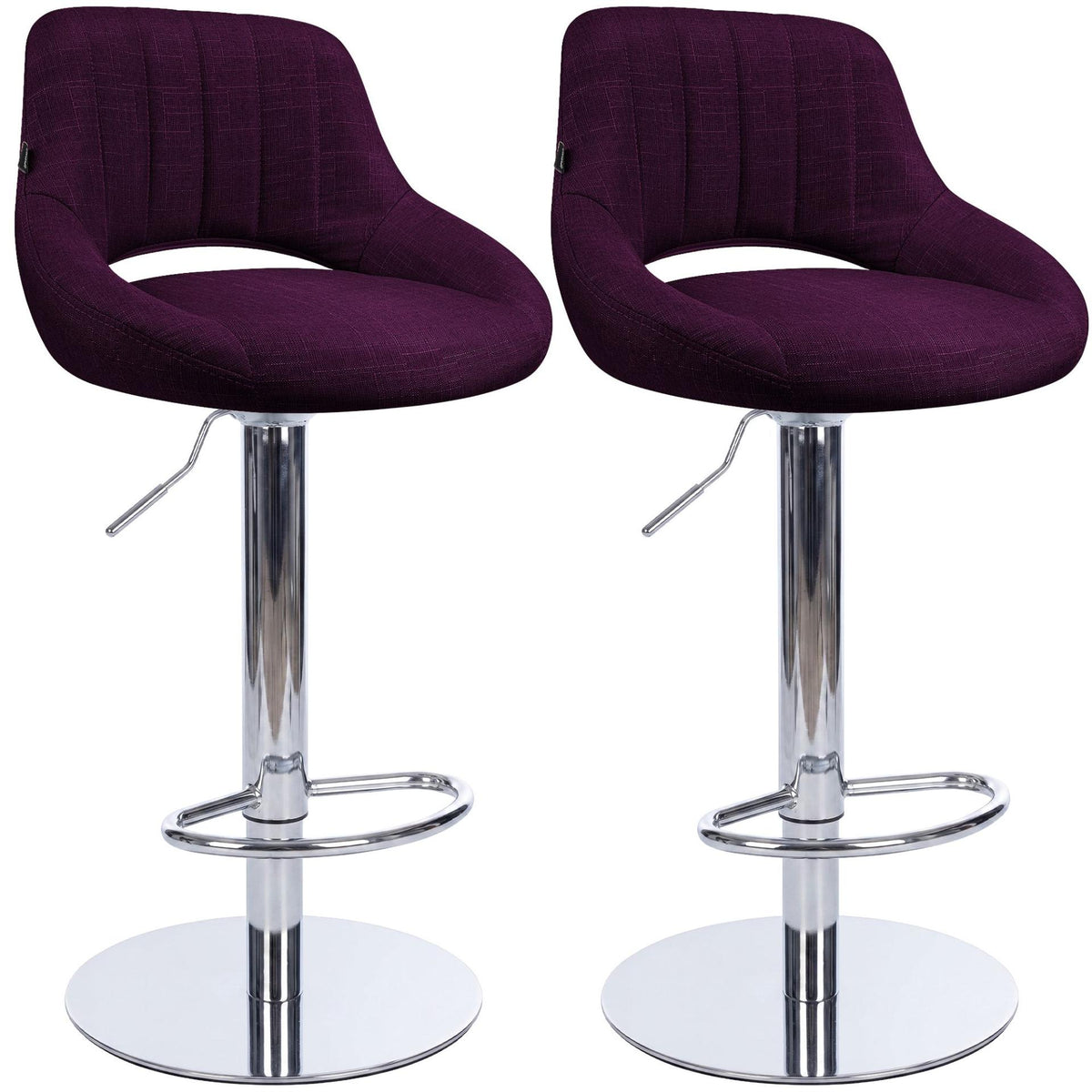 2er Set Barhocker HD Milet C Stoff lila