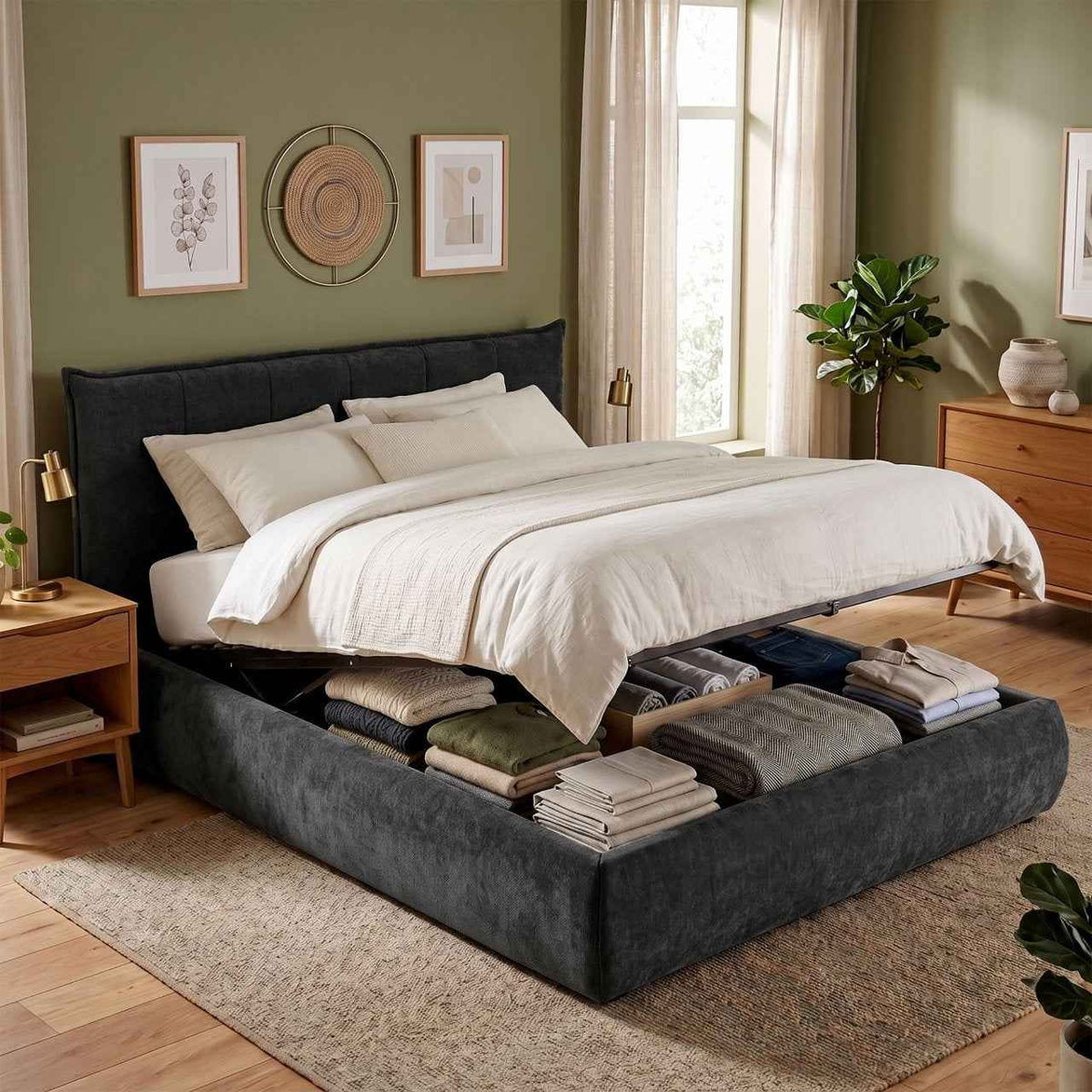 Bed Mirka 160 x 200 cm donkergrijs dunkelgrau