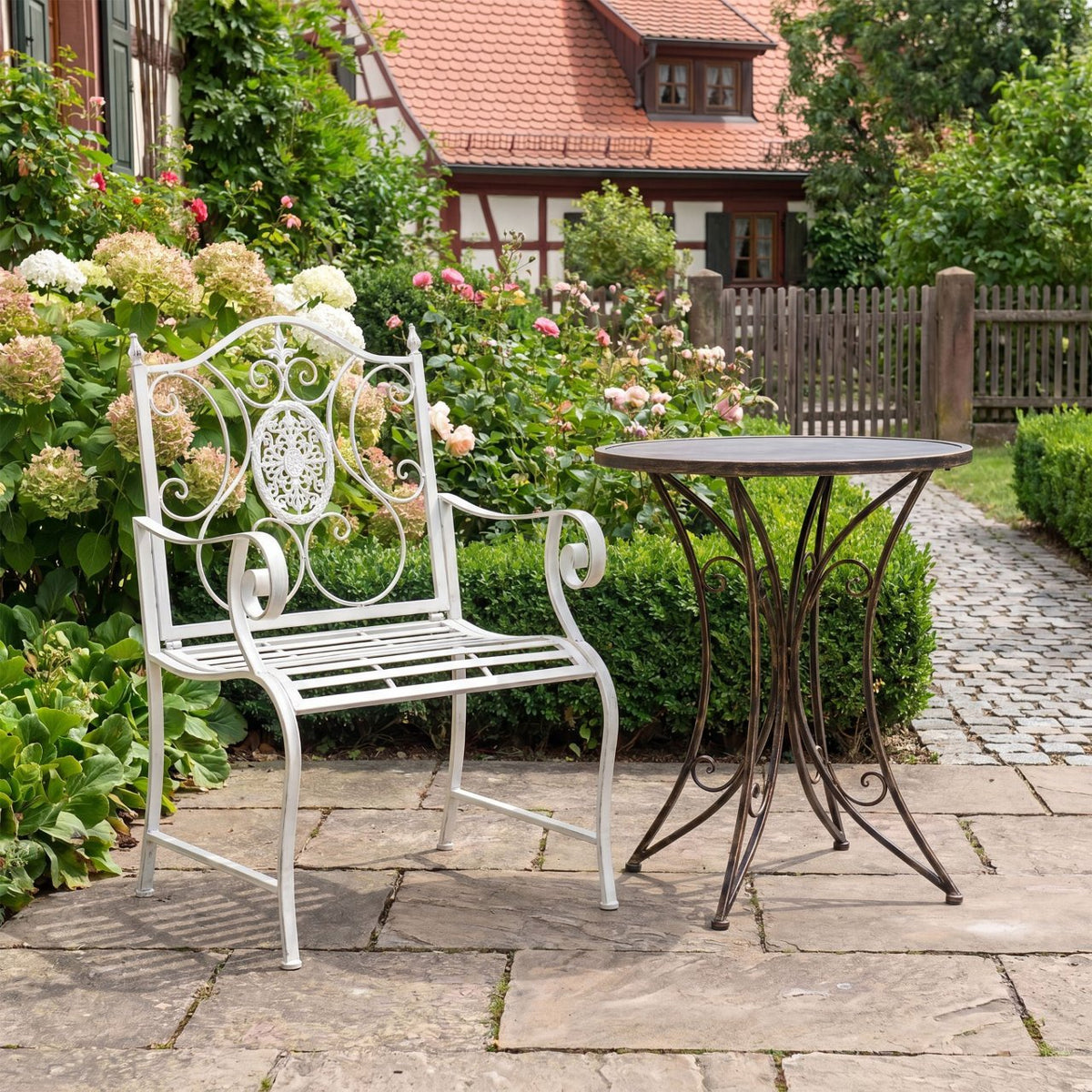 Tuinstoel Punjab antiek/wit antik weiß