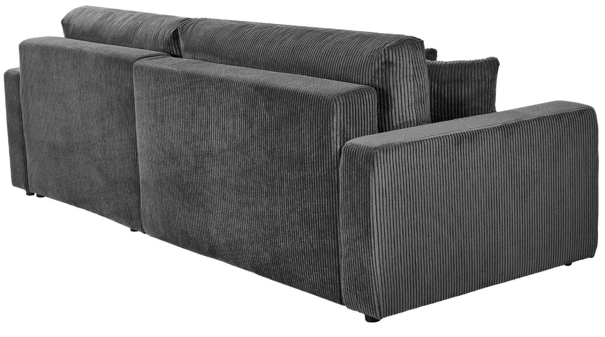 Ecksofa Brescia 4 Sitzer Cord dunkelgrau