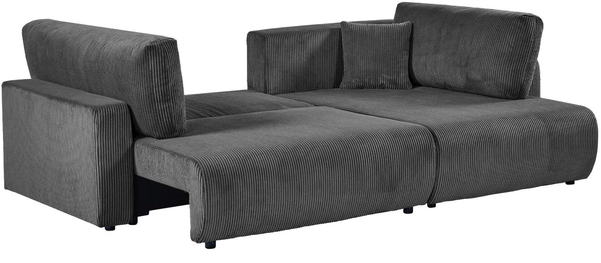 Ecksofa Brescia 4 Sitzer Cord dunkelgrau