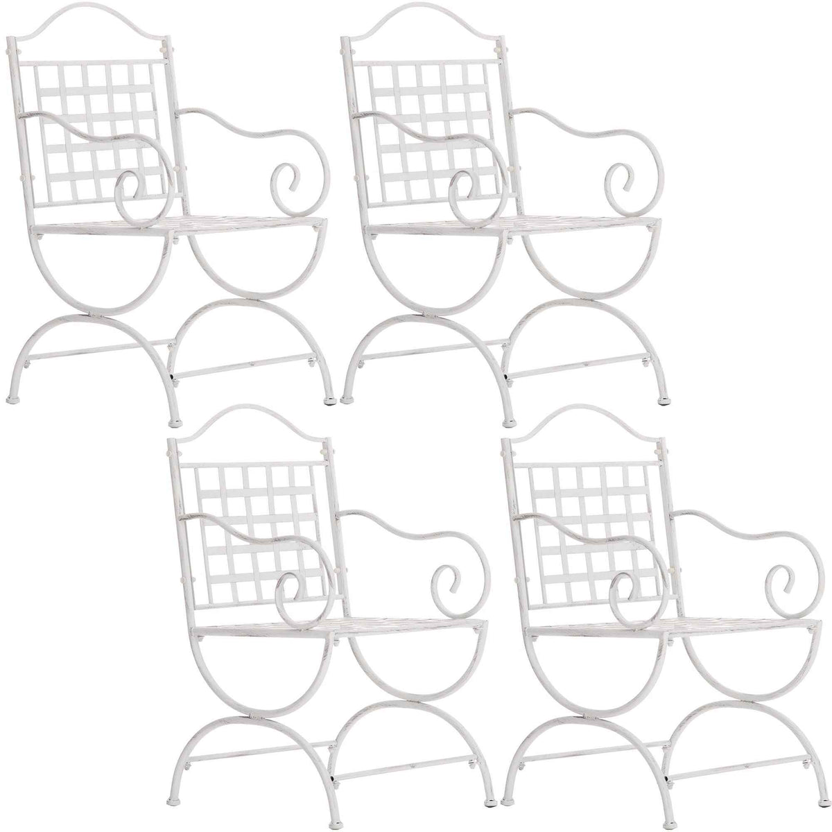 Set van 4 stoelen Lotta antiek/wit antik weiß
