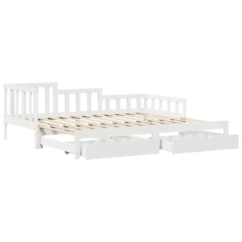 2-in-1 Slaapbank met onderschuifbed van massief grenenhout - Bedden & bedframes