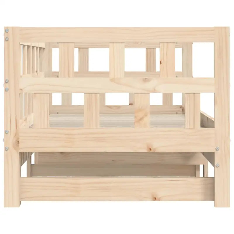 2-in-1 slaapbank met onderschuifbed van massief grenenhout - Naturel / 90 x 190 cm - Bedden & bedframes