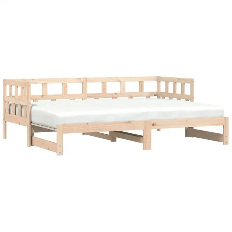 2-in-1 slaapbank met onderschuifbed van massief grenenhout - Naturel / 90 x 190 cm - Bedden & bedframes
