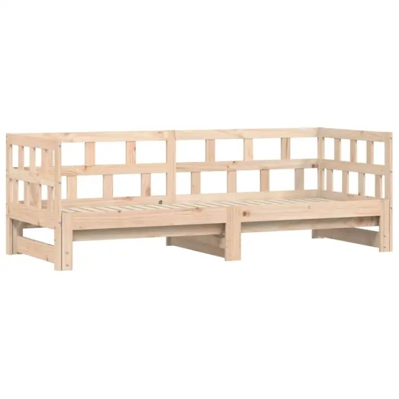 2-in-1 slaapbank met onderschuifbed van massief grenenhout - Naturel / 90 x 190 cm - Bedden & bedframes
