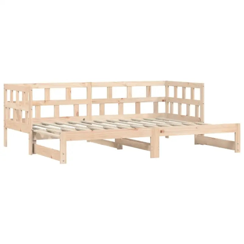 2-in-1 slaapbank met onderschuifbed van massief grenenhout - Naturel / 90 x 190 cm - Bedden & bedframes