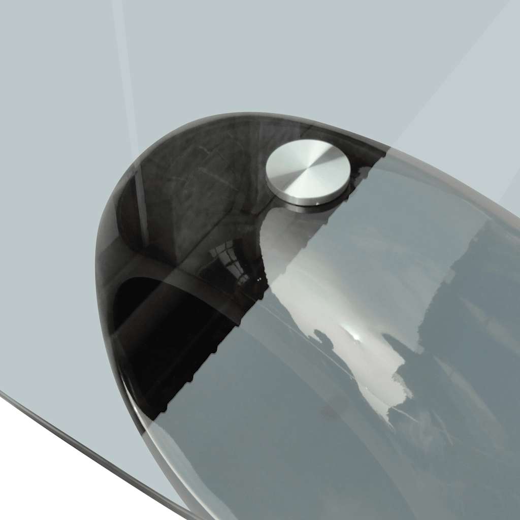vidaXL Salontafel met ovaal glazen tafelblad hoogglans wit