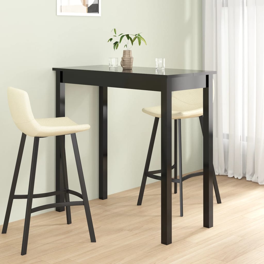vidaXL Bartafel 115x55x107 cm MDF zwart - Aashly