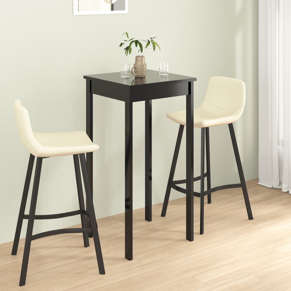 vidaXL Bartafel 115x55x107 cm MDF zwart - Aashly