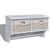vidaXL Wandschap 60x23,5x33 cm paulowniahout wit - Aashly