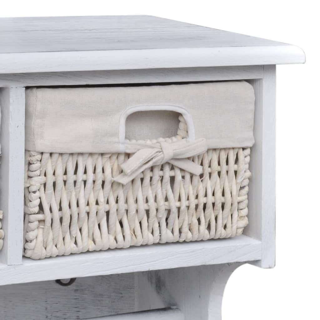 vidaXL Wandschap 60x23,5x33 cm paulowniahout wit - Aashly