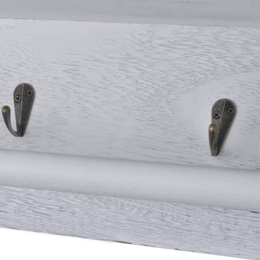 vidaXL Wandschap 60x23,5x33 cm paulowniahout wit - Aashly