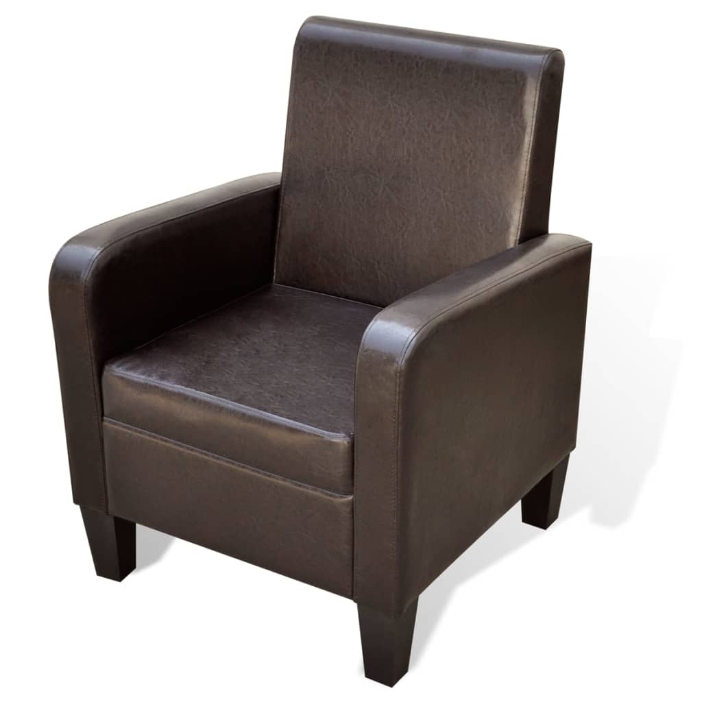 vidaXL Fauteuil kunstleer bruin - Aashly