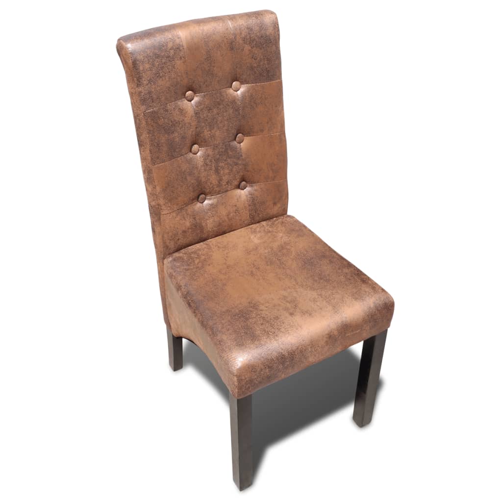 vidaXL Eetkamerstoelen 2 st kunstleer bruin - Aashly