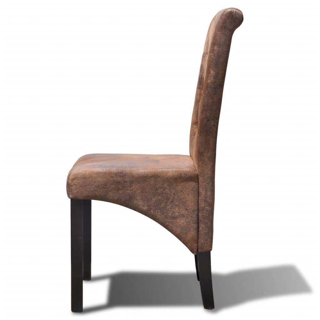 vidaXL Eetkamerstoelen 2 st kunstleer bruin - Aashly