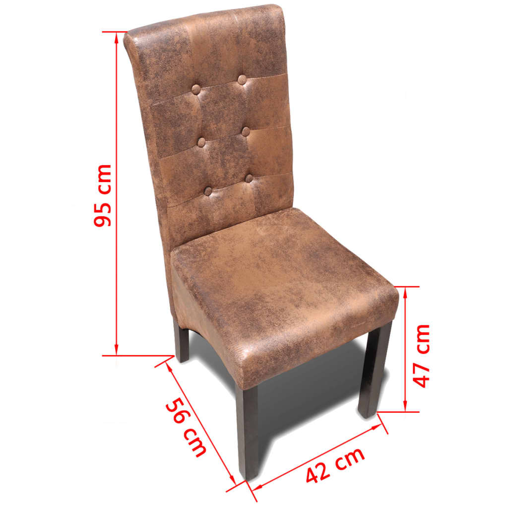 vidaXL Eetkamerstoelen 2 st kunstleer bruin - Aashly