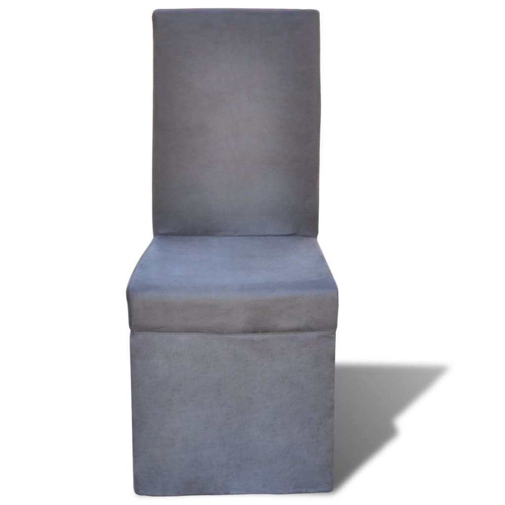 vidaXL Eetkamerstoelen 4 st stof donkergrijs