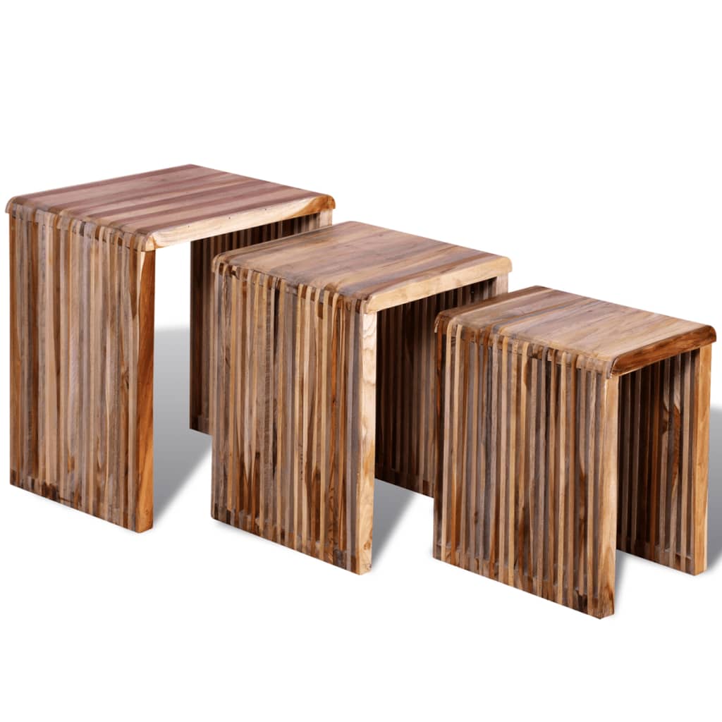 vidaXL 3-Piece Recycled Teak Table Set